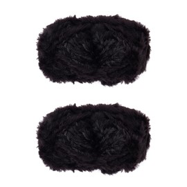 BEEFLYING 2 Roll Skeins Super Soft Fur Yarn Chunky Fluffy Faux Fur Yarn Fluffy Eyelash Yarn for Crochet Knit Blanket Rug Clothes Knitting-2×30m(2×32.8yds,51g×2)-Black