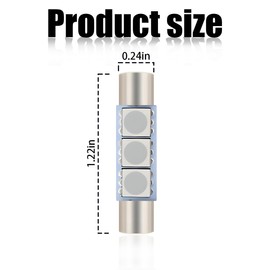 Mandark 10PCS 31mm Car Roof LED Reading Light Bulb, 12V 3SMD 5050 Chips Super Bright Automobile Sun Visor Makeup Lights, Waterproof Vehicle Interior Lighting Accessories, Universal Fit (Blue)