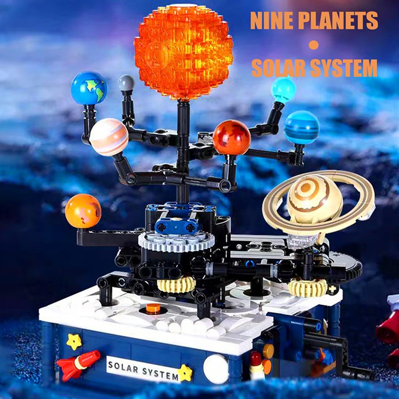 Solar System Building Kit with Lights - Spinning Space Exploration