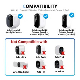 3 Pack Solar Panel Charger Compatible with Arlo Essential 2K Outdoor 2 Gen 3rd Gen, 2025/Essential XL Camera (2 Gen)/Essential Spotlight, Arlo Pro 6th Gen - 7W Power 10ft typeC Cable