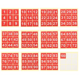 PATIKIL 2" Consecutive Number Stickers 1-100, Square Self-Adhesive Vinyl Number Decals for Inventory Storage Organizing, Locker, Toolbox, Bins, Indoor Outdoor, Red
