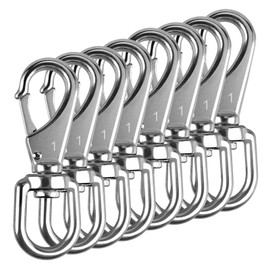 KINLINK 304 Stainless Steel Swivel Snap Hooks, 8 Pack 3.5 Inch Flag Pole Clips, Heavy Duty Spring Snap Hooks for Flagpole Rope, Dog Leash, Keychain, Boat Anchor Rope, Bird Feeder