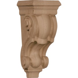 Ekena Millwork CORW03X03X07TRAL 3 1/2" W X 3" D X 7" H Small Traditional Corbel, Alder