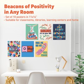 S&O Large Science Posters for Classroom Elementary School - Science Classroom Decor - Science Classroom Posters High School Classroom Decor - Science Decor Inspirational Posters for Classroom - 10PC