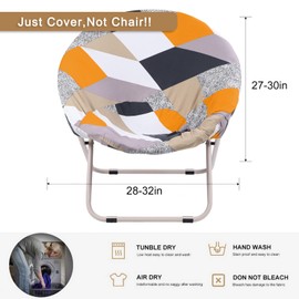 Hoomall Round Saucer Chair Cover Slipcover Only, Stretch Jacquard Moon Chair Slipcovers for Adults Saucer Chair, Removable Spandex Fabric Soft Chair Covers