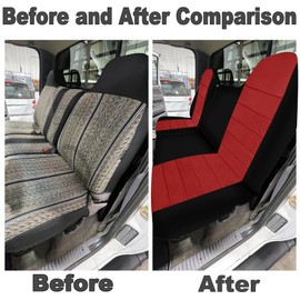 runfider Oxford Cloth Seat Covers for Ford Ranger 1998-2003, Fits 60-40 Bench Highback Seat, Waterproof & Durable Truck Pickup Seat Protectors-red