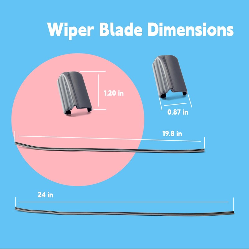 GLOXTED 2Pcs 31490722 Front Windscreen Wiper Rubber Blade Refill Kit