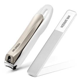 MR.GREEN Nail Clippers Anti Splash Fingernail Cutter Stainless Steel Manicure Tools Nail Scissors Detachable Design Nail Trimmer (Large+Glass File)