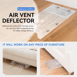 Sideways Magnetic Vent Extender for Under Furniture, Floor Resiter Vent Deflector Fits Vents 3" - 6" Wide (2PCS)