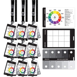 (9 Pack) Grey Scale Value Finder, Color Wheel, Artists View Catcher Finder Viewfinder on Lanyard with Measuring Tape Tools for Artists Drawing - Made in The USA