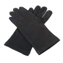 THE MASONIC COLLECTION Black Cotton Knights Gloves - Medium