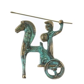 Chariot of The Sun Athena with Spear Ancient Greek Bronze Statue Figurine Replica 4.3"