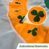 AMZFLAG Irish Shamrock Bunting Flag 3x6 ft, Embroidered Shamrock Pleated