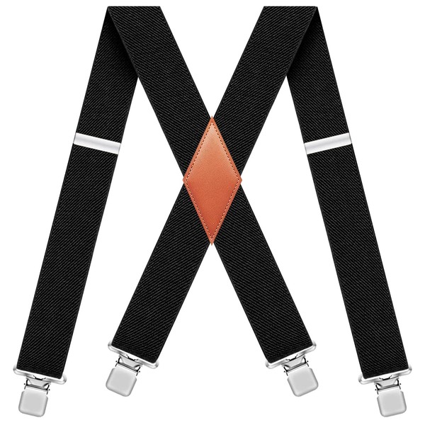 Mendence Men's Suspenders, 2.0 inches (50 mm), Thick, X-Shape, Wide