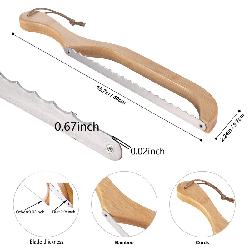 Recsrdce Bread Knive-15.6-inch Serrated Bread Knife - Bow Design -