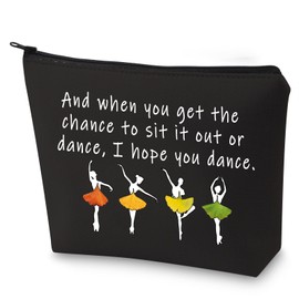 G2TUP Ballet Girl Make Up Cosmetic Bag Dancer Gifts for Women Girls Motivational Quote Gift for Dance Team (black)