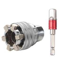 yuentoen Adjustable Universal Socket Wrench, Multifunctional Sleeve, Multi-Function 10mm-19mm Universal Maintenance Socket for 3/8" Drive Ratchet Torque Wrench and Power Drill