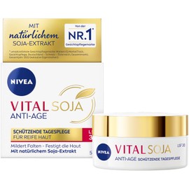 NIVEA Vital Soya Anti-Age Protective Day Cream SPF 30, Firming Face Care for Mature Skin with Natural Soy Extract, Day Cream with SPF Against Pigment Spots (50 ml)