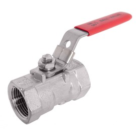 3/4" Stainless Steel (316) Ball Valve - 1pc Standard Port w/Red Handle, 1,000WOG - CBVSR075UPD