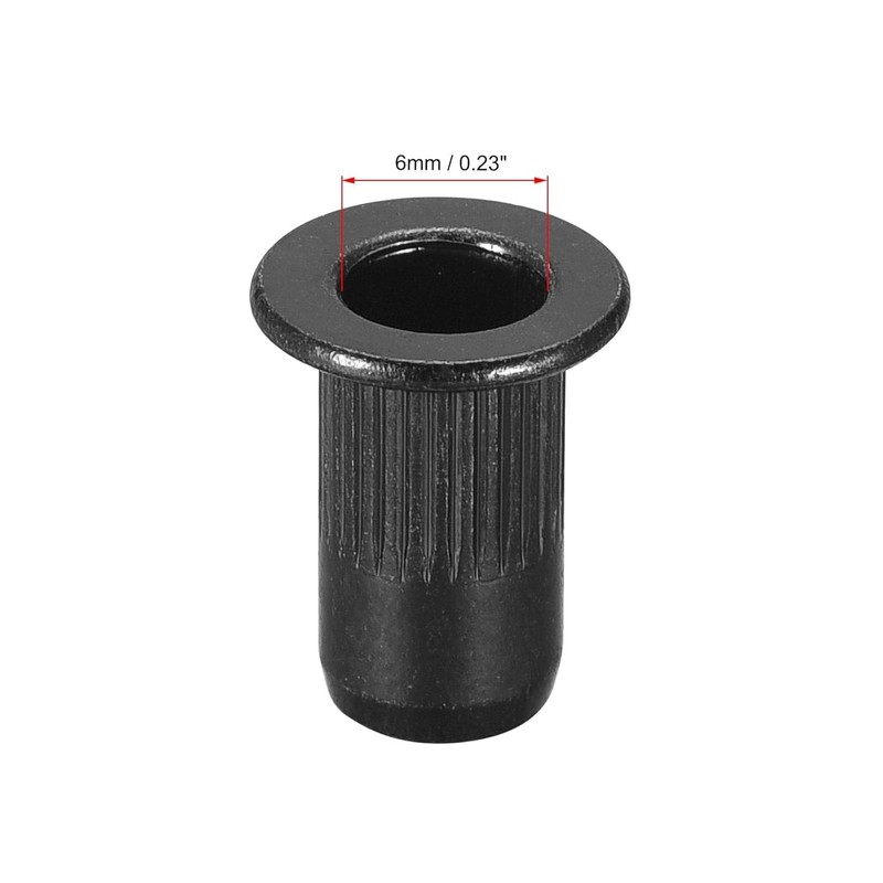 TA-VIGOR 50Pcs M4 Rivet Nuts, Carbon Steel Zinc-Plated Knurled Flat
