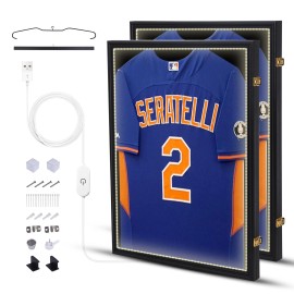 Jersey Frame, Jersey Shadow Box Display Case Jersey Frame Display Case w/LED 2PC