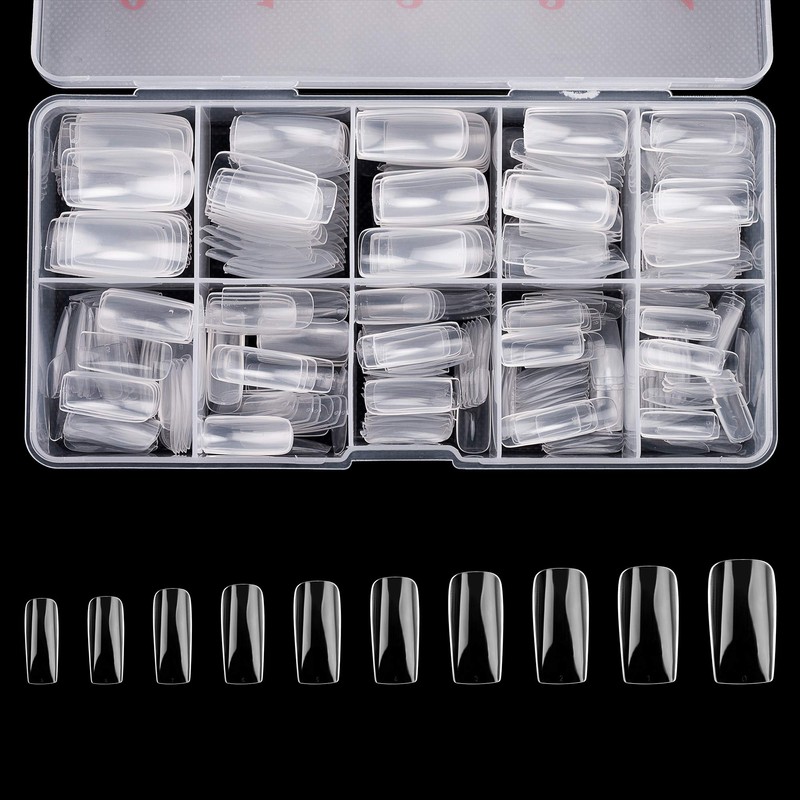 Full Cover Acrylic False Nail Tips, 500PCS Fake Nail Shape