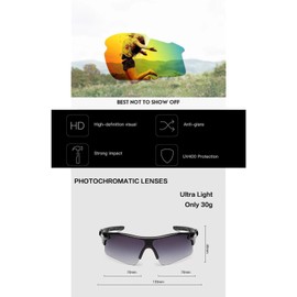 Sports Sunglasses Men Women Polarised Cycling Glasses Windproof Cycling Glasses Quick Glasses UV400 Safety Glasses Cyclist Glasses for MTB Road Bike Bicycle Ski Rave (B1)