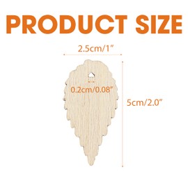50 Packs Wooden Leaves for Crafts, 2.0x1.0 inches Leaf Flat Shaped Blank Unfinished Wood Natural Antique Cutout Small Pieces for Pendants DIY Projects Crafting Fall Home Decoration Craft Gift Tags