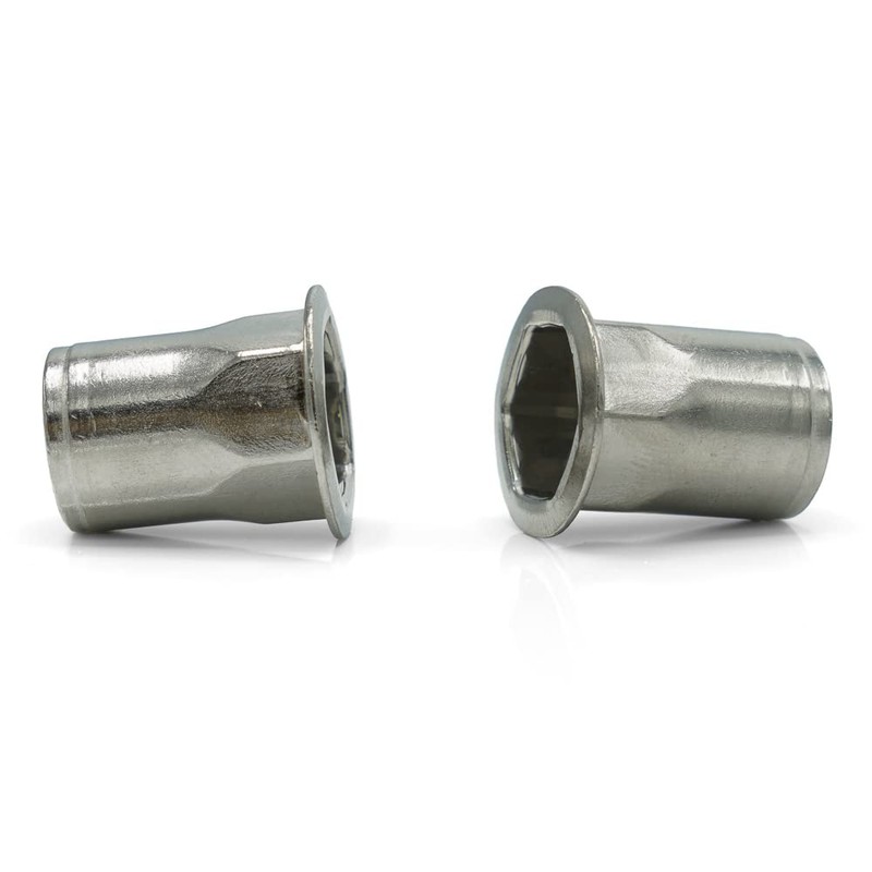 M6-1.0 Metric Half Hex Low Profile Head Rivet Nut -