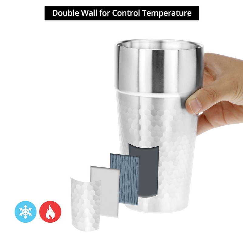 QWORK Stainless Steel Insulated Tumblers, 19 oz 4 Pack Stackable