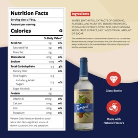 Torani Zero Sugar Puremade Syrup, Simple Sweetener for Drinks, Glass Bottle with Pump Included, 25.4 Fl Oz