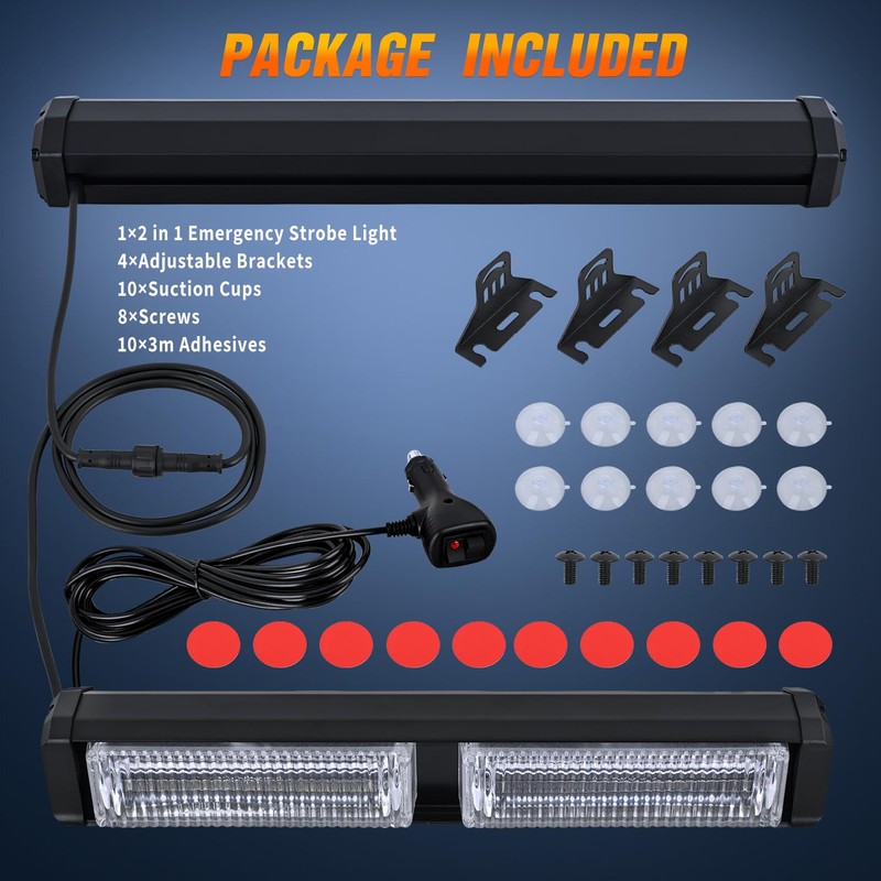 Nilight 40LED Red Emergency Strobe Traffic Advisor Light Bar with