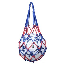 VOANZO Pack of 5 Handwoven Mesh Bag, Portable Football Net Bag, Basketball Bag, Rugby Ball Bag, Volleyball Net Bag, Suitable for Beach Volleyball Football Basketball (Red Blue)