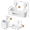 LEVERLOC Shower Caddy Suction Cup Set Shower Organizer & Soap