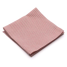 LinenMe Set 4 Servietten Rot Gestreift Leinen Baumwolle Jazz, 46 x 46 cm