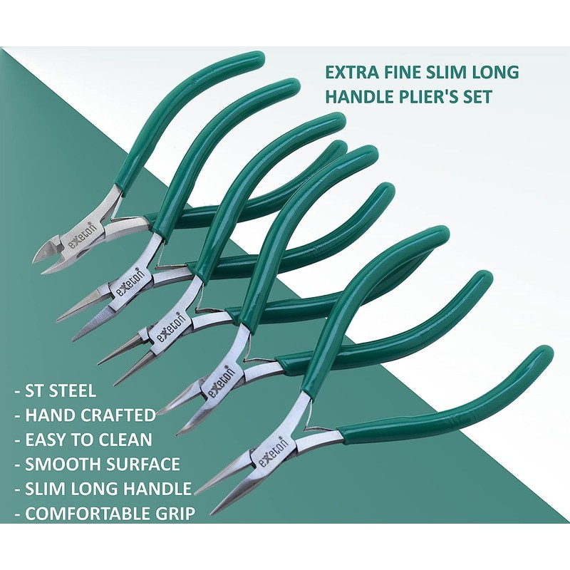 Exeton Jewelry Making Pliers Set, Professional Craft Pliers Tools, Green,