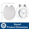Bemis Alesio Slow Close Toilet Seat, Sleek Chrome Hinges and