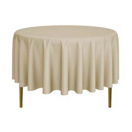 Lann's Linens - 90" Round Premium Tablecloth for Wedding/Banquet/Restaurant - Polyester Fabric Table Cloth - Beige