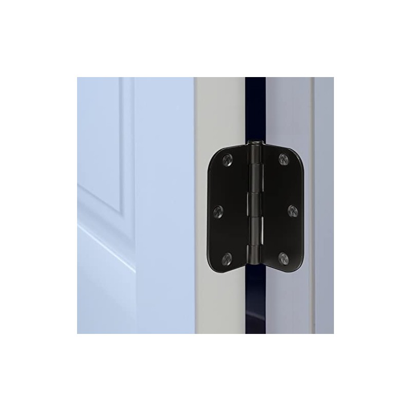 Haidms 48 Pack Matte Black Door Hinges No Squeak 3.5