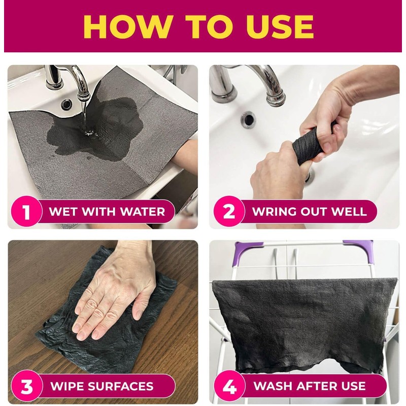Genie Cloth Magic Cloth, Magic Cleaning Cloth,Lint Free MicrofiberCleaning Cloths