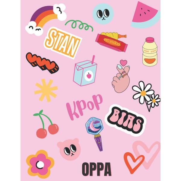 Kpop Notebook: Pink Kpop Composition Notebook - Large 8.5x11 -