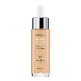 LOral Paris True Match Srum Rellenador con Color, Base de Maquillaje en Srum con cido Hialurnico, Tono 4-5 Medium, 30ml                               
