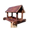 14 Inch Post Mount Cedar Wood Fly Through Platform Bird