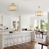 peskoe Gold Chandelier Modern Geometric 6-Light, Farmhouse Dining Room Light
