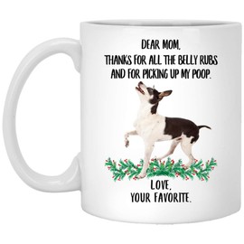 Lovesout Funny Saying Rat Terrier White Black Gifts For Dog Mom Thanks For The Belly Rubs Christmas 2024 Gifts White Mug 11oz