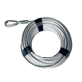 3/8", 7x19, Galvanized Steel Winch Cable (100 ft with Thimble Eye)