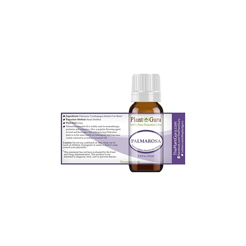 Palmarosa Essential Oil 10 ml 100% Pure Undiluted Therapeutic Grade.