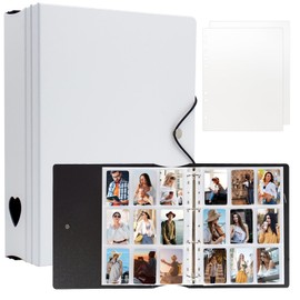 A4 Photo Album for Instax Mini 11 12 9 8+ 8 7+ LiPlay Film, Photo Card Binder for Polaroid SnapTouch PIC-300 Z2300 Photo Printer, 2x3 Photo Book for Kpop Card (White)