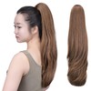 SYXLCYGG Brown Clip in Ponytail Yaki Straight Claw Clip Ponytails