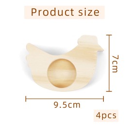 TaleMoon Set of 4 Egg Cups Easter Chicks Easter Egg Cup Set Made of Wood, Easter Decoration, Easter Craft Gifts for Children, Funny Egg Cup Wood for Breakfast and Brunch